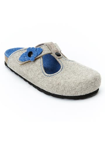 Mandel Clogs lichtbruin/blauw