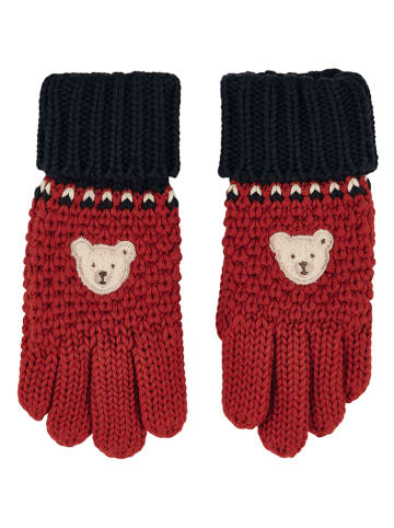 Steiff Fingerhandschuhe in Rot/ Schwarz