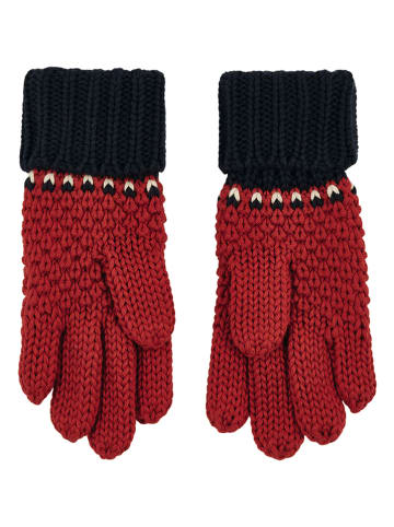 Steiff Fingerhandschuhe in Rot/ Schwarz
