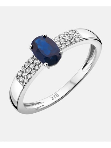 Revoni Witgouden ring met diamanten en edelsteen