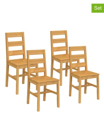 IDOMYA Factory 4er-Set: Esszimmerstühle "Alfie" in Hellbraun - (B)40 x (H)90 x (T)46 cm