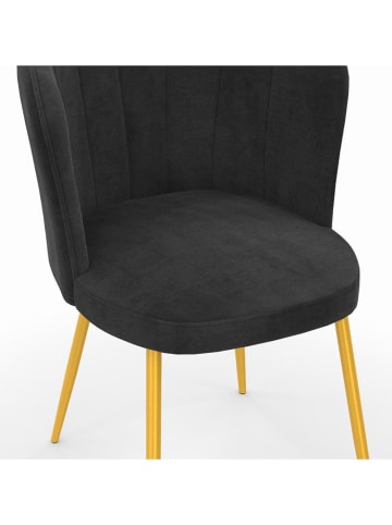 IDOMYA Factory 2-delige set: eetkamerstoelen "Arielle" antraciet - (B)55 x (H)82 x (D)51 cm