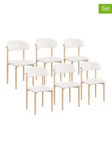 IDOMYA Factory 6er-Set: Esszimmerstühle "Callisto" in Weiß - (B)48 x (H)80 x (T)47 cm