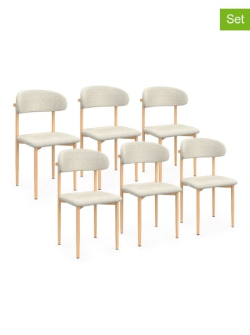IDOMYA Factory 6er-Set: Esszimmerstühle "Callisto" in Beige - (B)48 x (H)80 x (T)47 cm