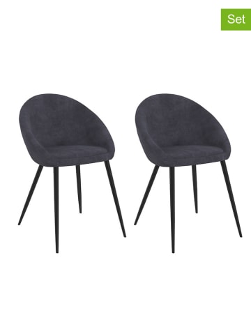 IDOMYA Factory 2-delige set: eetkamerstoelen "Dory" antraciet - (B)54 x (H)77 x (D)52 cm