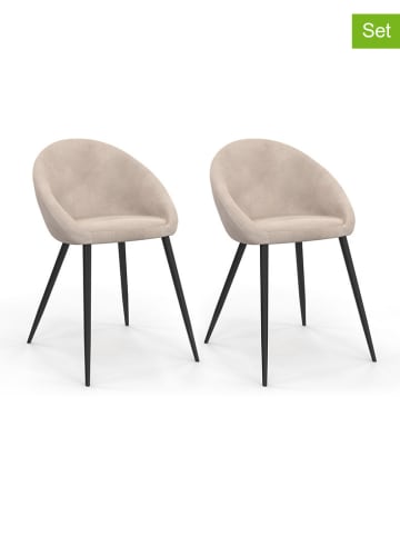 IDOMYA Factory 2er-Set: Esszimmerstühle "Dory" in Creme/ Schwarz - (B)52 x (H)77 x (T)54 cm