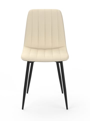 IDOMYA Factory 6-delige set: stoelen "Fiona" crème/zwart - (B)46 x (H)88 x (D)55 cm