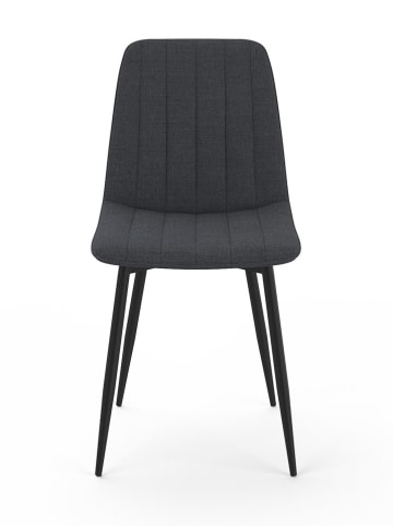 IDOMYA Factory 6-delige set: stoelen "Fiona" donkergrijs/zwart - (B)46 x (H)88 x (D)55 cm