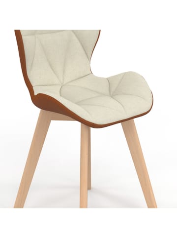 IDOMYA Factory 4-delige set: eetkamerstoelen "Gladys" beige - (B)50 x (H)79 x (D)46 cm