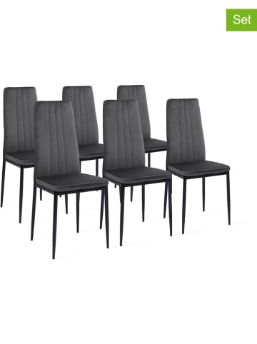 IDOMYA Factory 4er-Set: Stühle "Jade" in Anthrazit/ Schwarz - (B)41,5 x (H)96 x (T)39 cm