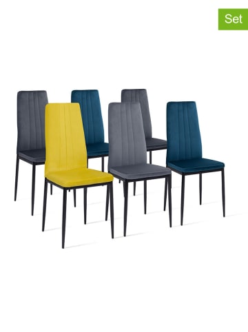 IDOMYA Factory 6er-Set: Stühle "Jade" in Bunt - (B)39 x (H)96 x (T)41,5 cm