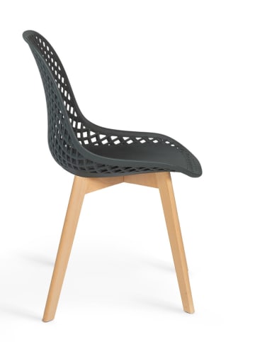 IDOMYA Factory 4-delige set: stoelen antraciet/wit/blauw/grijs - (B)46 x (H)86 x (D)56 cm