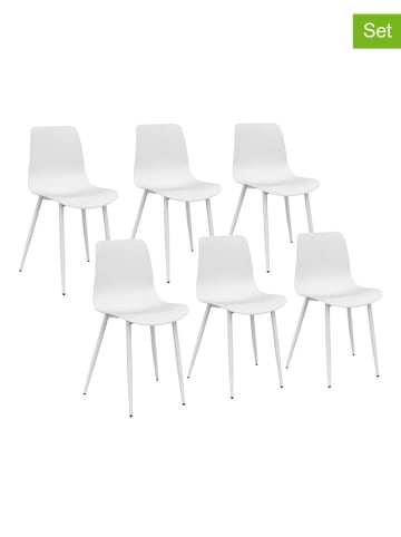 IDOMYA Factory 6-delige set: stoelen "Nala" wit - (B)48 x (H)79 x (D)48 cm