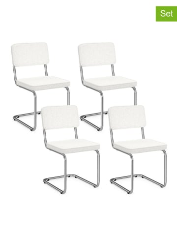 IDOMYA Factory 4er-Set: Esszimmerstühle "Naya" in Weiß - (B)44 x (H)79 x (T)52 cm