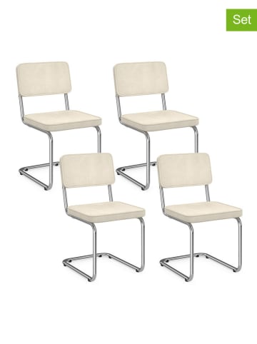 IDOMYA Factory 4-delige set: eetkamerstoelen "Naya" crème - (B)44 x (H)79 x (D)52 cm
