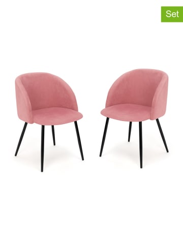 IDOMYA Factory 2-delige set: eetkamerstoelen "Nina" lichtroze - (B)52 x (H)79 x (D)60 cm