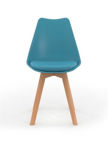 IDOMYA Factory 4-delige set: stoelen grijs/wit/lichtroze/blauw - (B)46 x (H)79,5 x (D)51 cm