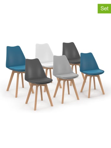 IDOMYA Factory 6er-Set: Esszimmerstühle "Nordia" in Bunt - (B)46 x (H)79,5 x (T)51 cm