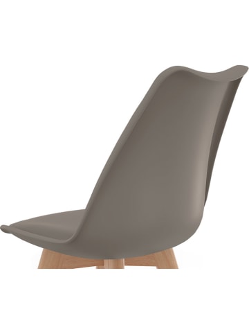 IDOMYA Factory 4-delige set: stoelen "Nordia" beige/lichtbruin - (B)51 x (H)79,5 x (D)46 cm