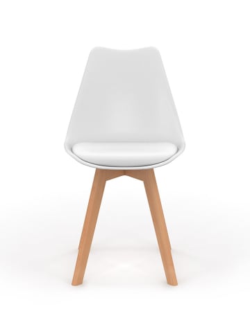 IDOMYA Factory 2-delige set: eetkamerstoelen "Nordia" wit - (B)46 x (H)79,5 x (D)51 cm