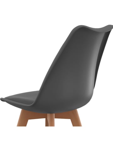 IDOMYA Factory 4-delige set: stoelen "Nordia" antraciet/lichtbruin - (B)51 x (H)79,5 x (D)46 cm