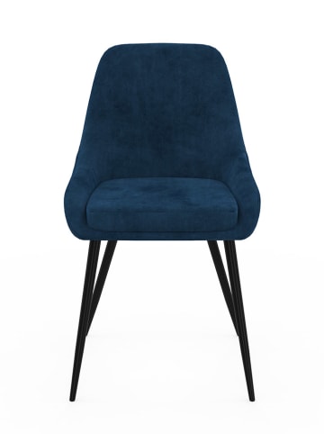 IDOMYA Factory 2-delige set: eetkamerstoelen "Olivia" blauw - (B)47,5 x (H)79 x (D)54 cm