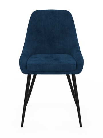 IDOMYA Factory 4-delige set: stoelen "Olivia" donkerblauw/zwart - (B)54 x (H)79 x (D)47,5 cm