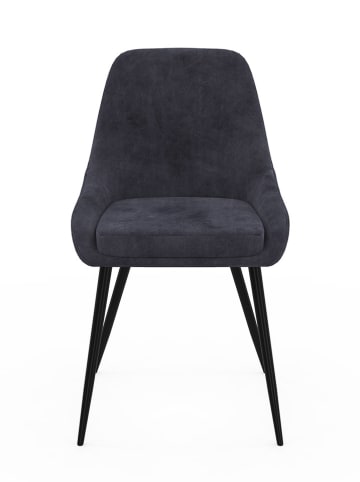 IDOMYA Factory 2-delige set: eetkamerstoelen "Olivia" antraciet - (B)47,5 x (H)79 x (D)54 cm