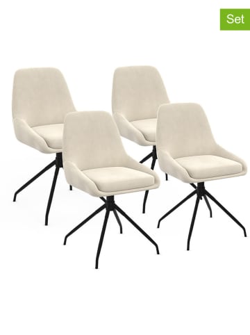 IDOMYA Factory 4-delige set: stoelen "Olivia" crème/zwart - (B)54 x (H)79 x (D)47,5 cm