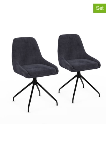 IDOMYA Factory 2er-Set: Esszimmerstühle "Olivia" in Anthrazit - (B)47,5 x (H)79 x (T)54 cm