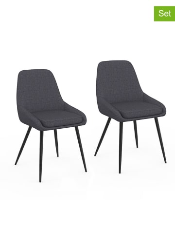 IDOMYA Factory 2-delige set: eetkamerstoelen "Ornella" antraciet - (B)47,5 x (H)79 x (D)54 cm
