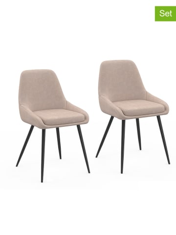 IDOMYA Factory 2er-Set: Esszimmerstühle "Ornella" in Beige - (B)47,5 x (H)79 x (T)54 cm
