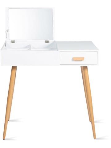 IDOMYA Essentials Kaptafel "Serena" wit/lichtbruin - (B)80 x (H)75 x (D)39 cm