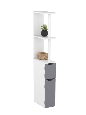 IDOMYA Essentials Badkamerkast wit/lichtgrijs - (B)15,2 x (H)118 x (D)29,8 cm