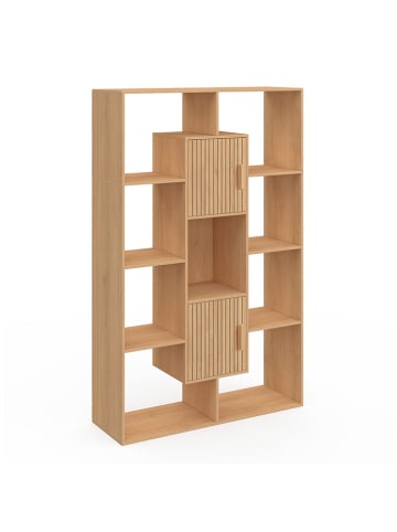 IDOMYA Factory Bücherregal "Faustine in Hellbraun - (B)90 x (H)143 x (T)30 cm