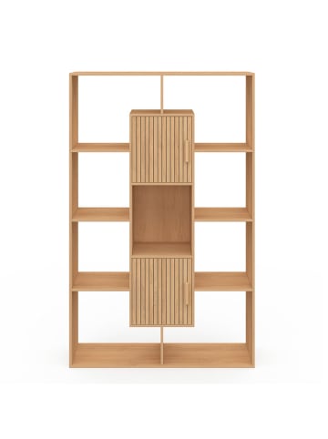 IDOMYA Factory Bücherregal "Faustine in Hellbraun - (B)90 x (H)143 x (T)30 cm