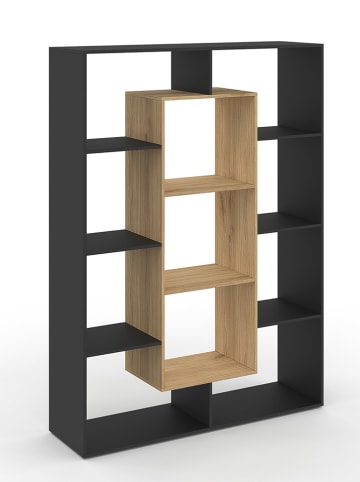 IDOMYA Essentials Bücherregal "Colette" in Schwarz/ Hellbraun - (B)104 x (H)143 x (T)30 cm