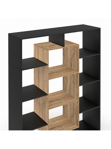 IDOMYA Essentials Boekenkast "Paulette" lichtbruin/zwart - (B)90 x (H)143 x (D)30 cm