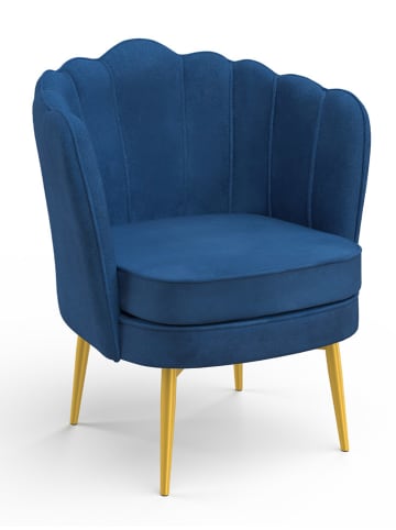 IDOMYA Factory Fauteuil "Arielle" blauw - (B)64 x (H)76 x (D)59 cm