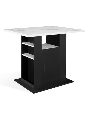 IDOMYA Factory Eetkamertafel "Théo" wit/zwart - (B)110 x (H)110 x (D)80 cm