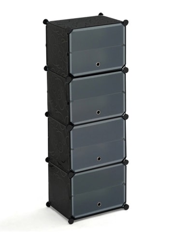 IDOMYA Essentials Schoenenkast zwart - (B)43 x (H)122 x (D)32 cm