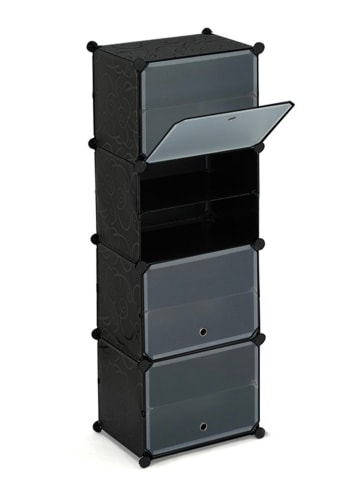 IDOMYA Essentials Schoenenkast zwart - (B)43 x (H)122 x (D)32 cm