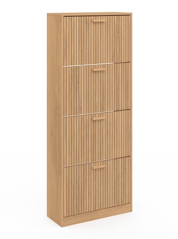 IDOMYA Essentials Schuhschrank "Faustine" in Hellbraun - (B)60 x (H)150 x (T)24 cm