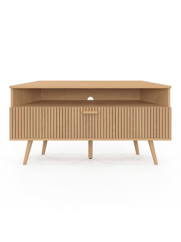 IDOMYA Factory Eck-TV-Schrank "Faustine" in Hellbraun - (B)110 x (H)54 x (T)30 cm