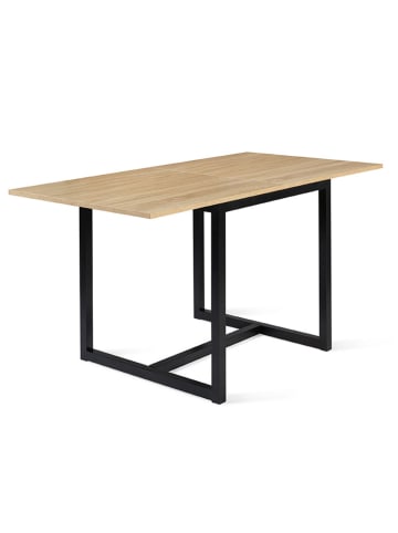 IDOMYA Factory Esszimmertisch "Memphis" in Hellbraun/ Schwarz - (B)80 x (H)78 x (T)78 cm