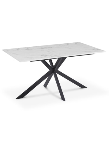 IDOMYA Essentials Esstisch "Glam" in Weiß/ Schwarz - (B)160 x (H)76,5 cm