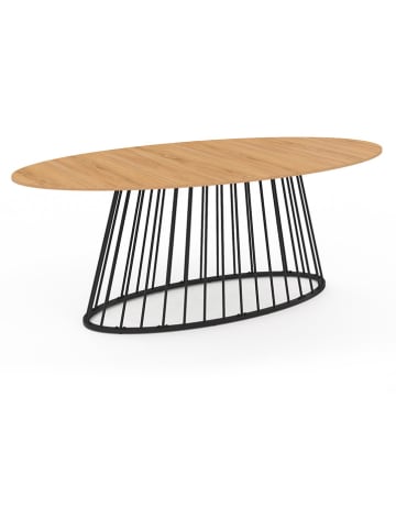 IDOMYA Essentials Eetkamertafel "Adelle" lichtbruin/zwart - (H)75 x Ø 200 cm