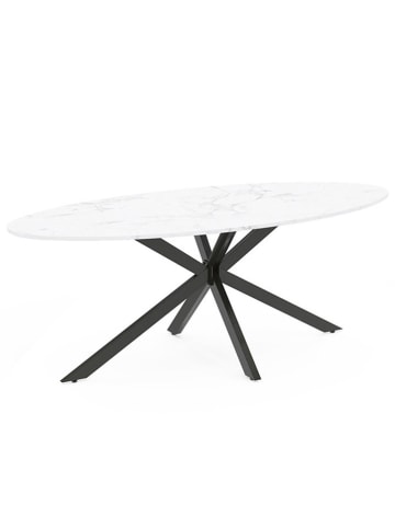 IDOMYA Essentials Eetkamertafel "Céleste" wit/zwart - (B)200 x (H)75 cm