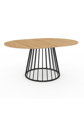 IDOMYA Essentials Eettafel "Adelle" lichtbruin/zwart - (B)150 x (H)75 x (D)110 cm