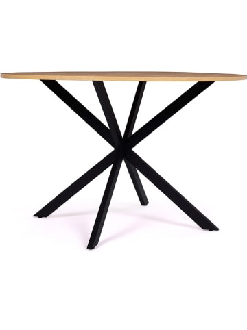 IDOMYA Essentials Eetkamertafel "Soline" lichtbruin/zwart - (H)76 x Ø 110 cm